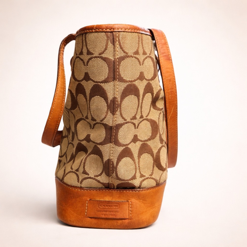 COACH Vintage Signature Canvas Leather Tote Bag | Style 6335 | GUC - Picture 4 of 11